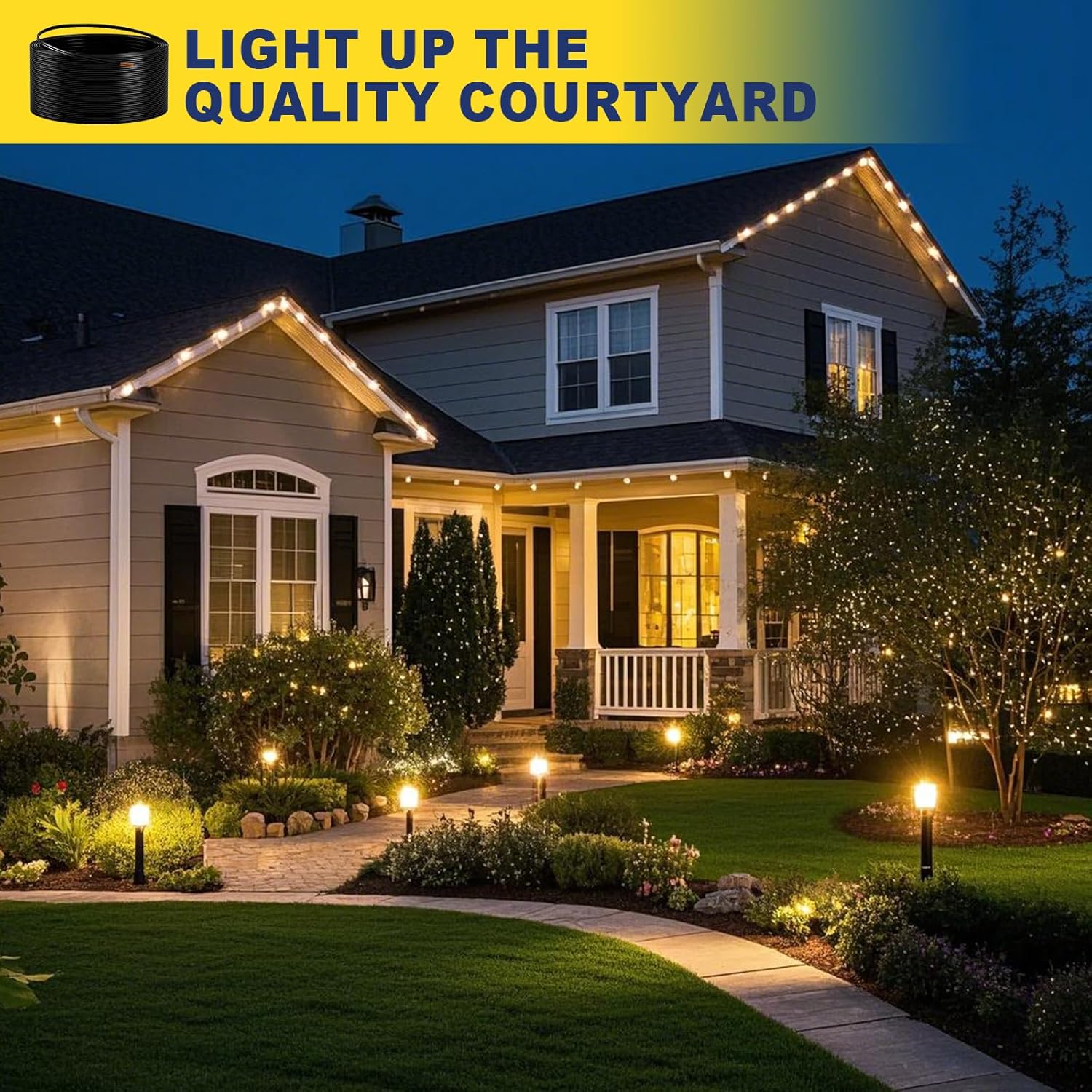Haisstronica Low Voltage Landscape Wire — outdoor lighting wire products; UV-resistant PVC, pure copper; UL listed; easy strip & route for gardens, paths & patios; made for durable exterior installs