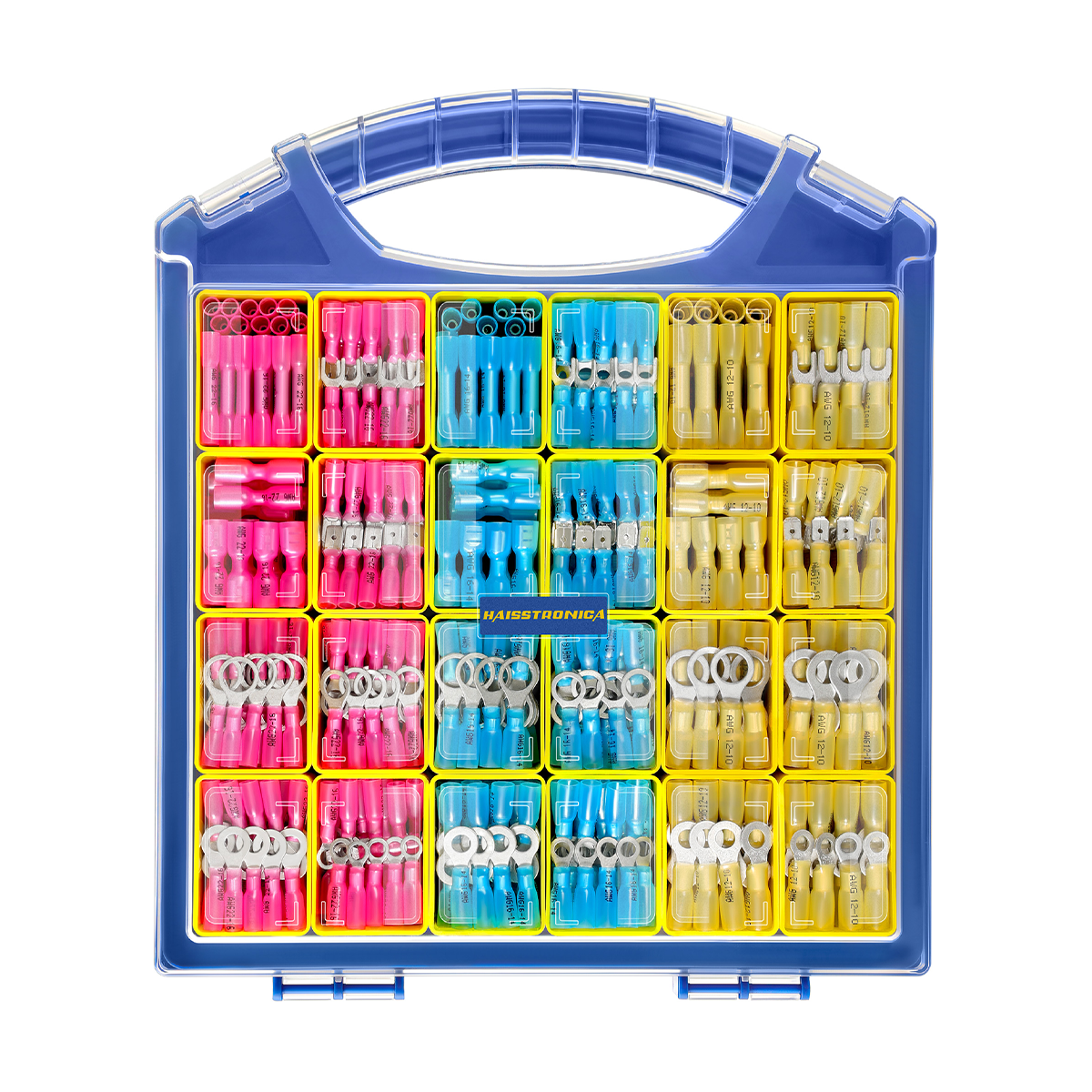 Durable Haisstronica shrink wire connectors with precise dimensions for organized and corrosion-resistant installations.