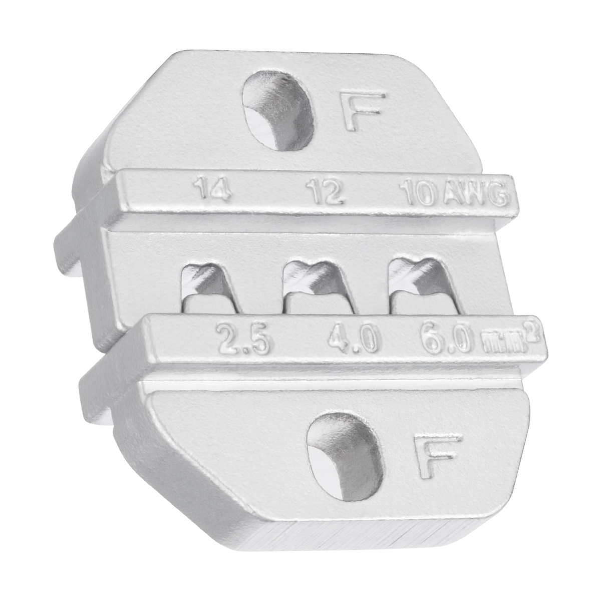 Haisstronica crimper dies for AWG 10-14 wire terminals, designed for precision crimps in automotive/DIY projects.