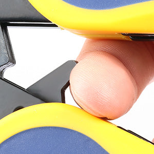 finger-safe operation as haisstronica pliers crimp electrical connectors for solar wiring; guard prevents pinching