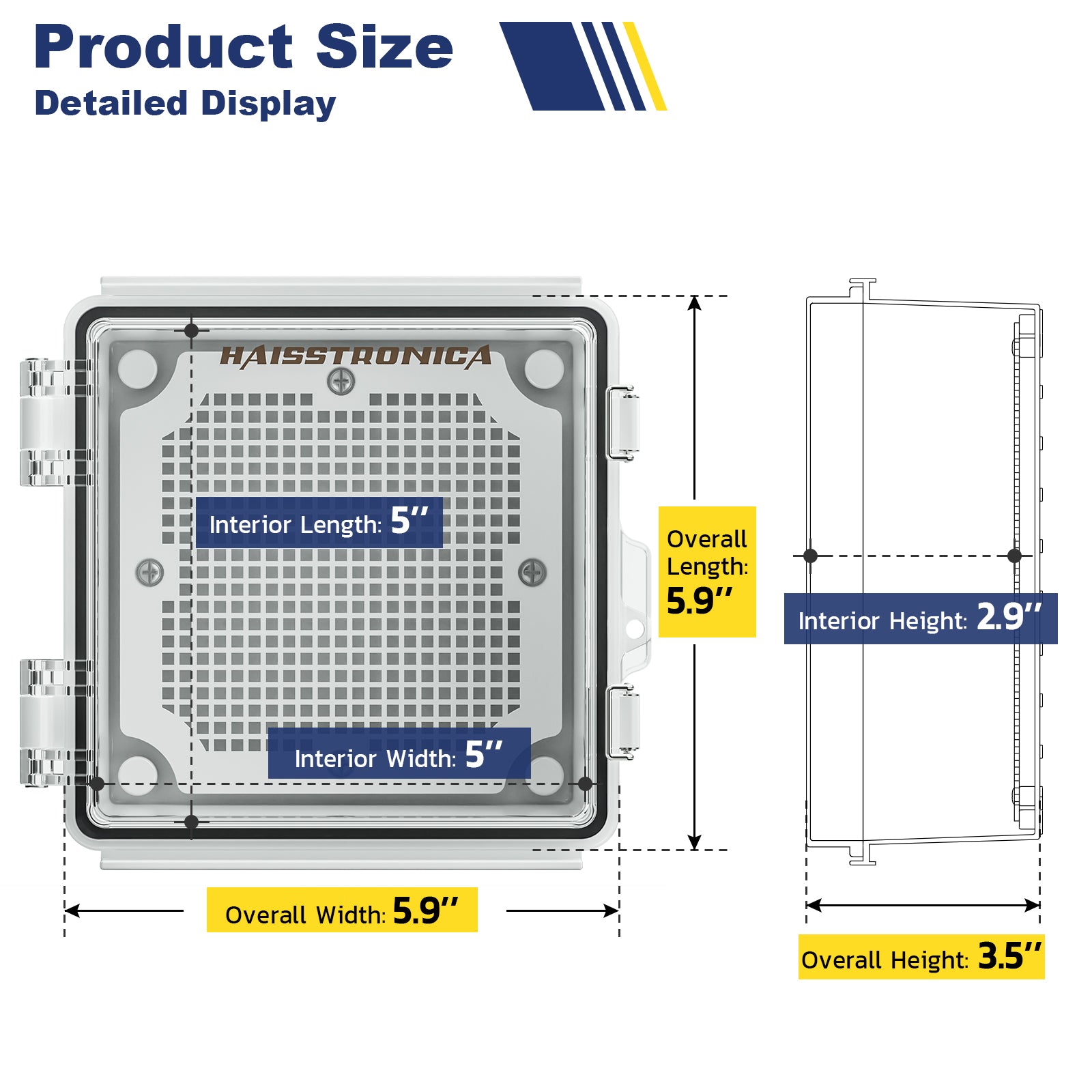 Versatile Haisstronica electrical junction box types, designed with compact dimensions for versatile outdoor applications.