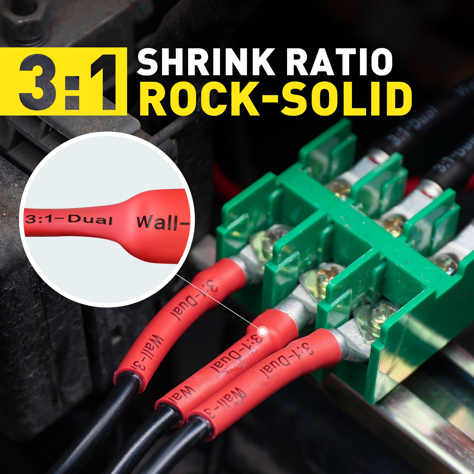 Haisstronica 3:1 dual-wall heat shrink tubing with rock-solid insulation for high-temperature environments.