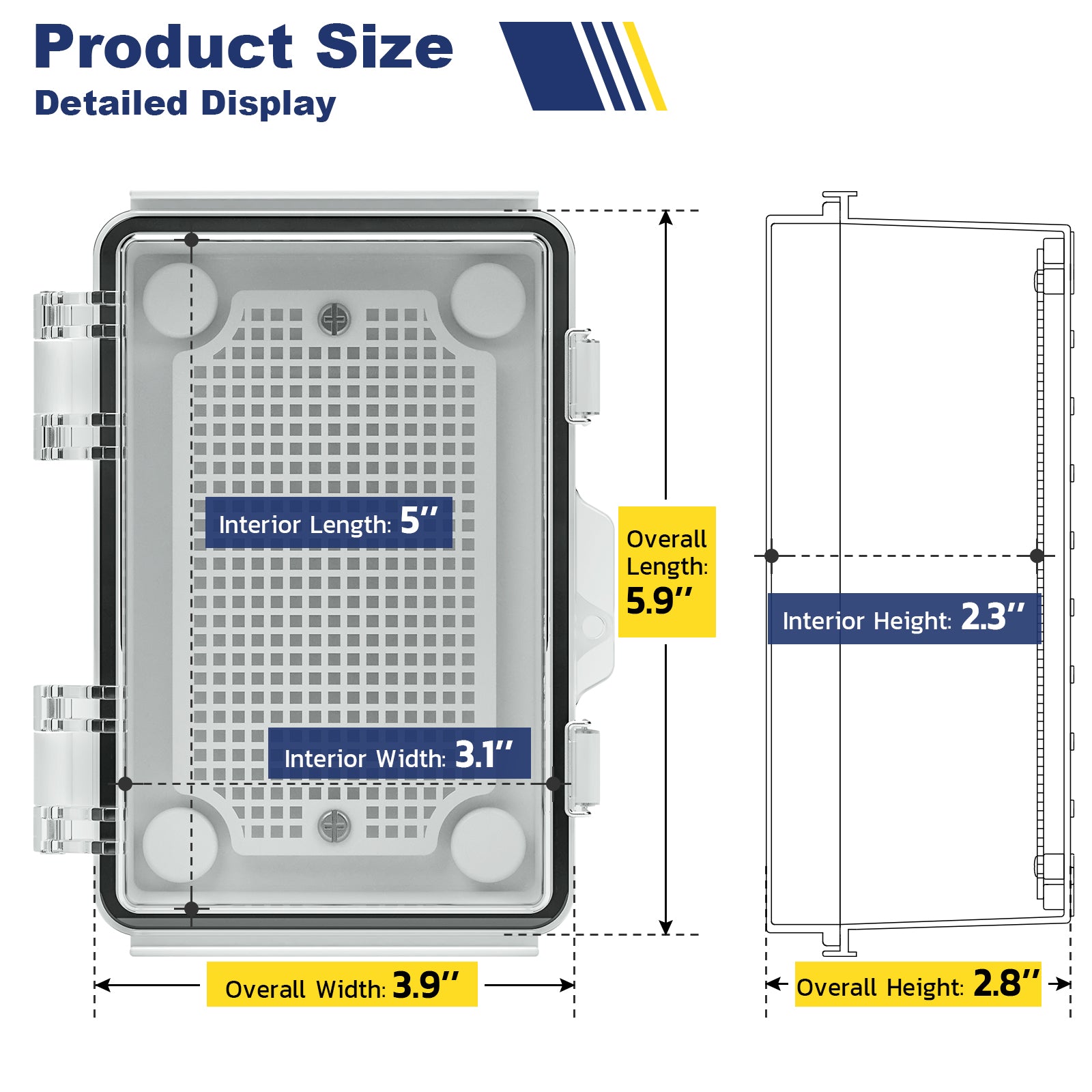 Small-scale Haisstronica waterproof electrical junction box, ideal for low-profile outdoor installations.