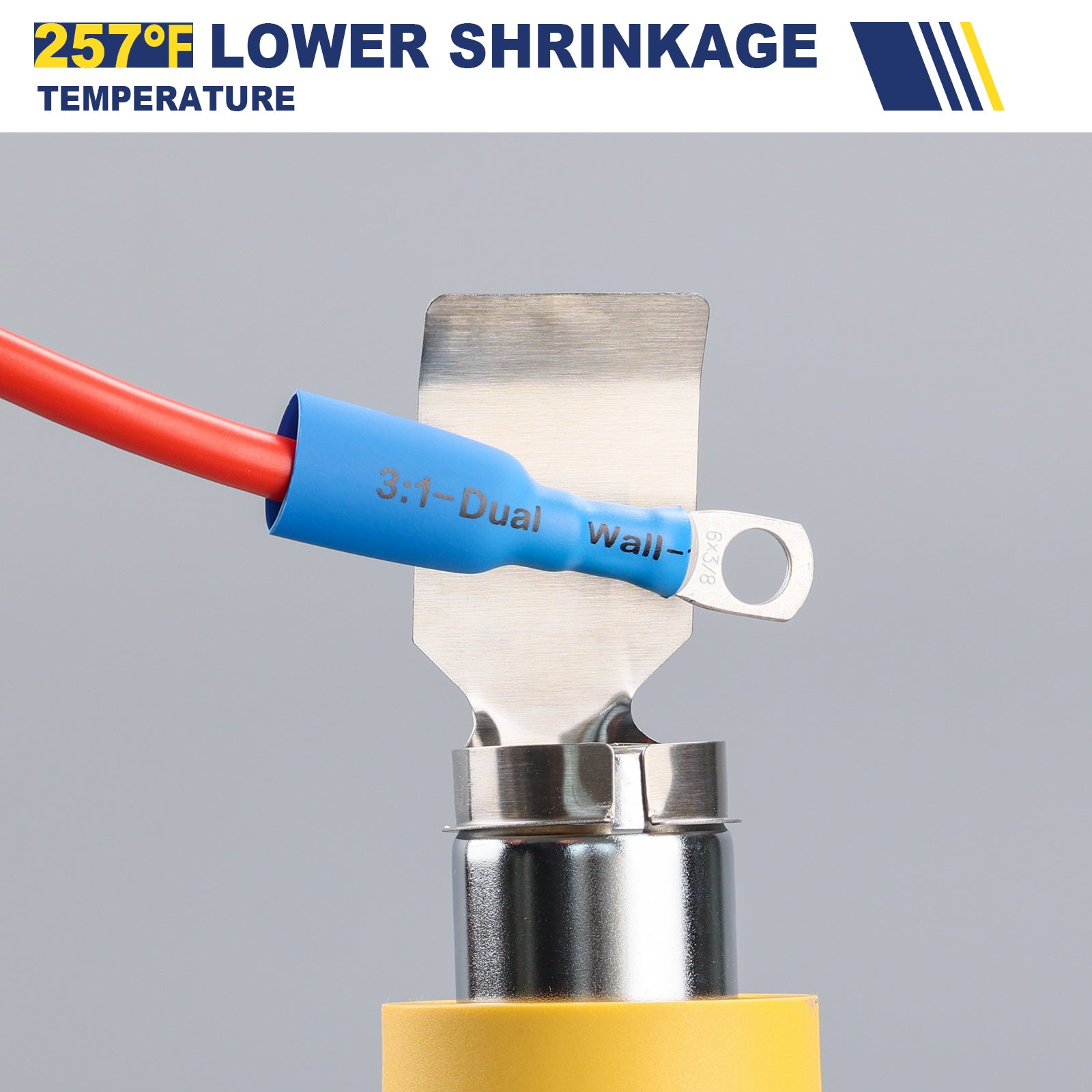 Haisstronica high temperature heat shrink tubing (dual-wall) for low-shrinkage industrial applications.