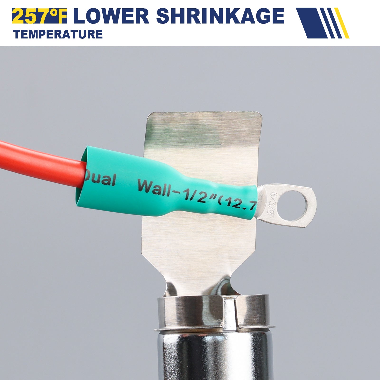 Haisstronica high temp heat shrink tubing (12.7mm dual-wall) for low-temperature shrinkage applications.