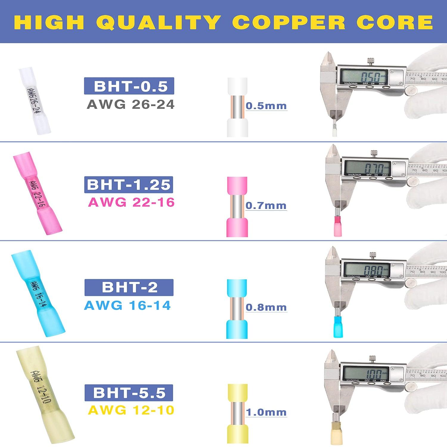 High-quality copper core butt splices (AWG 26-10) for industrial electrical projects.