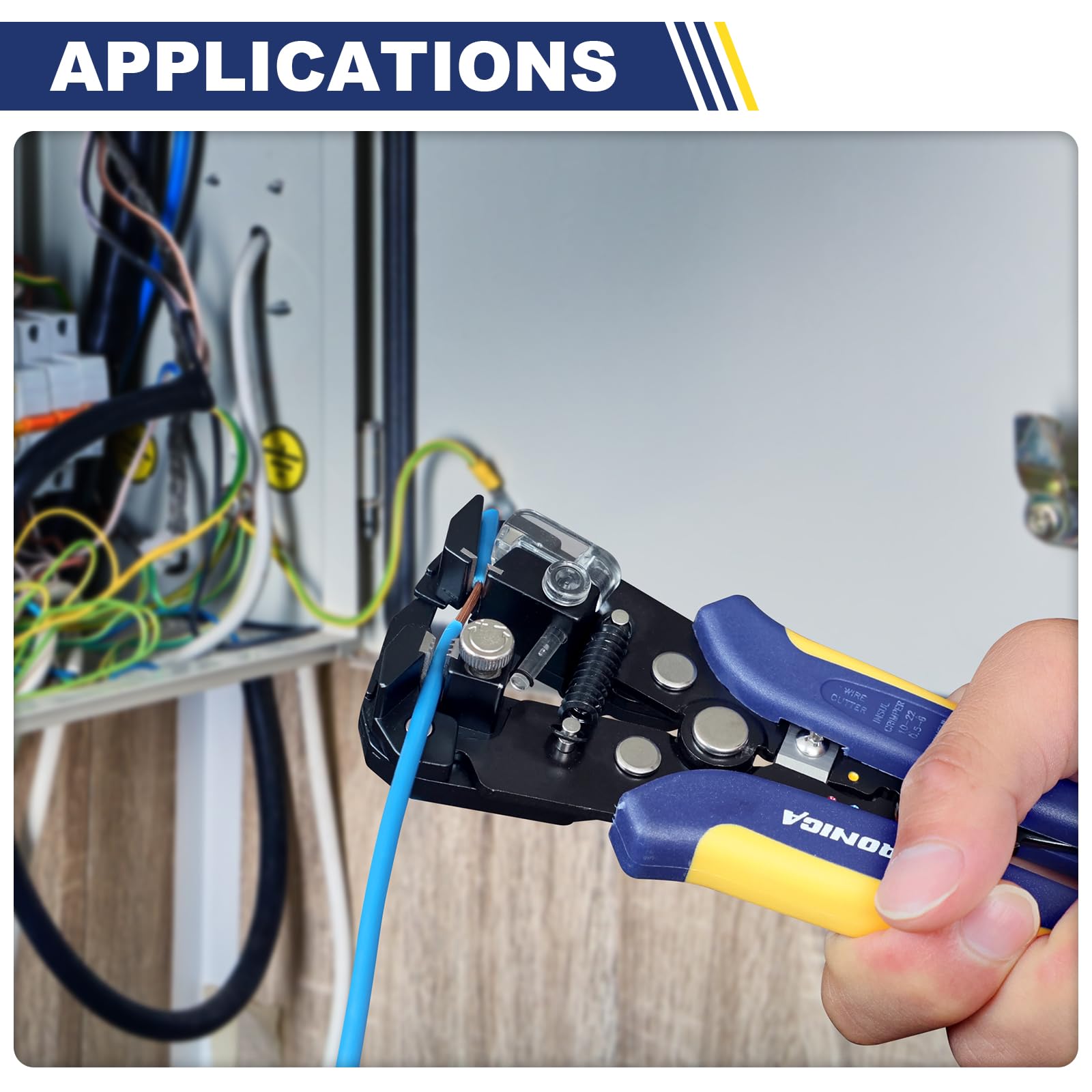 Haisstronica wire stripping tool in industrial and automotive applications.