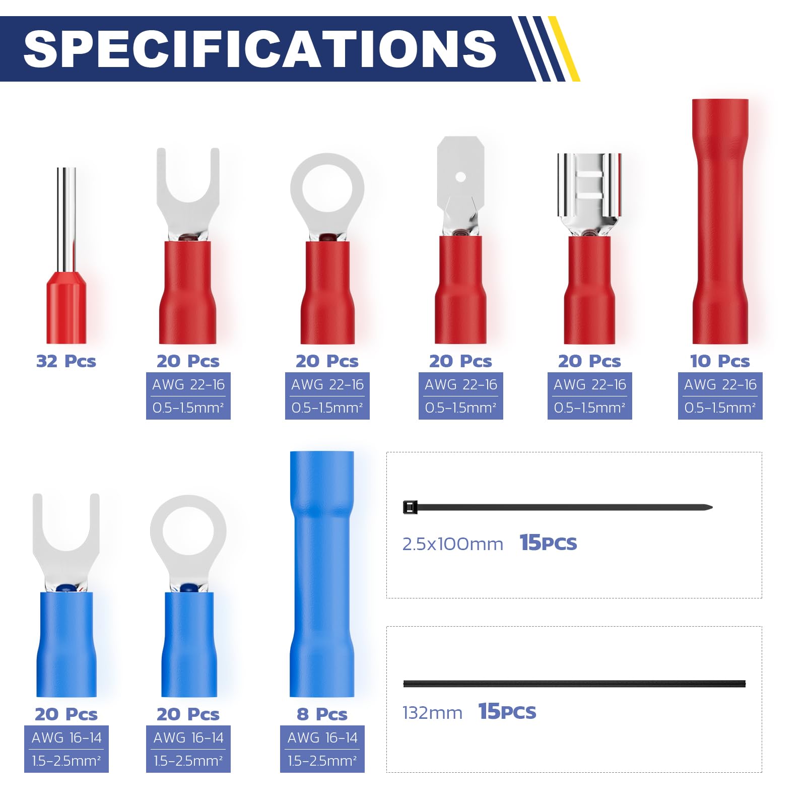 Haisstronica wire connectors kit with electrical terminals for secure connections.