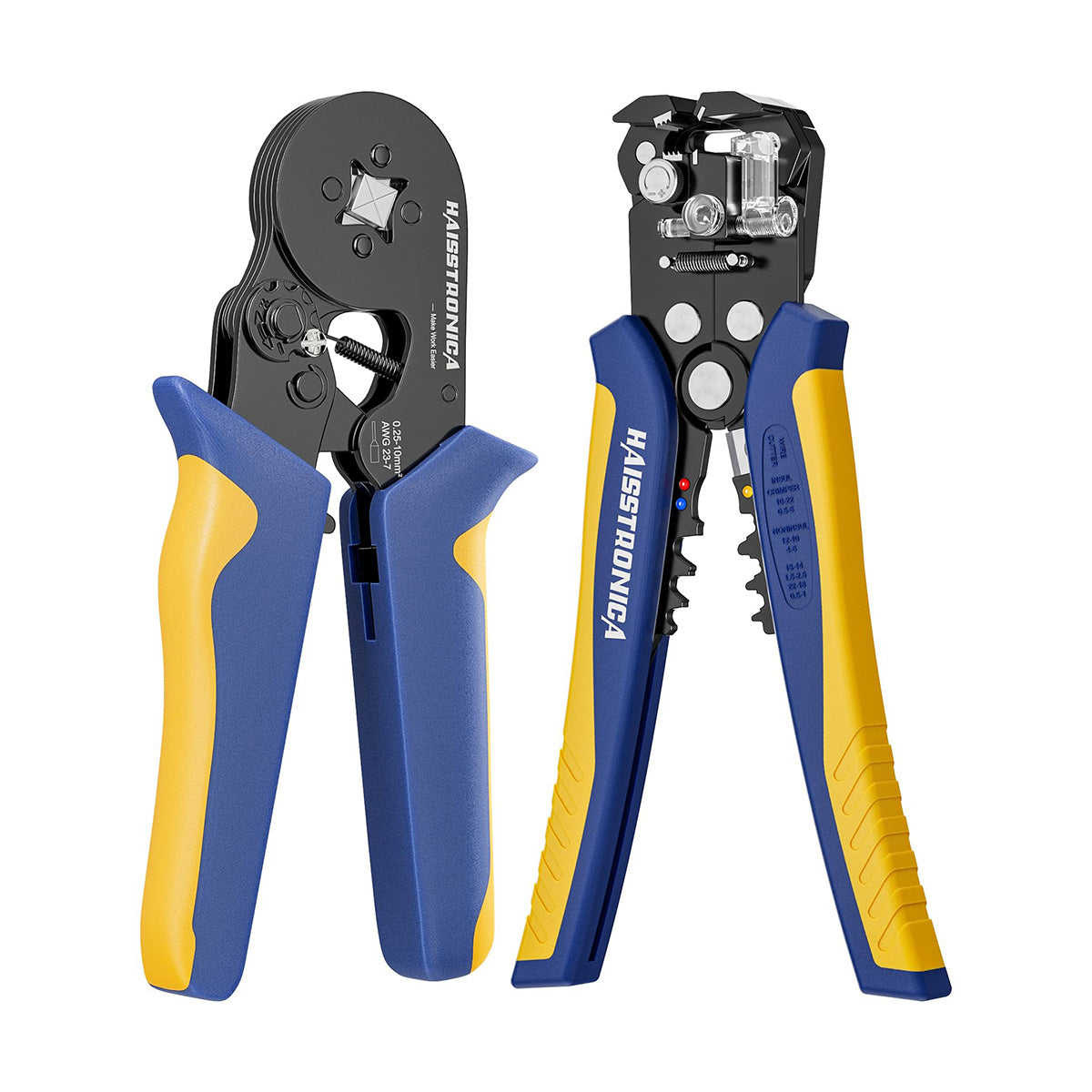 Haisstronica ferrule crimp set with high-grade steel jaws for long-lasting performance in heavy-duty applications.