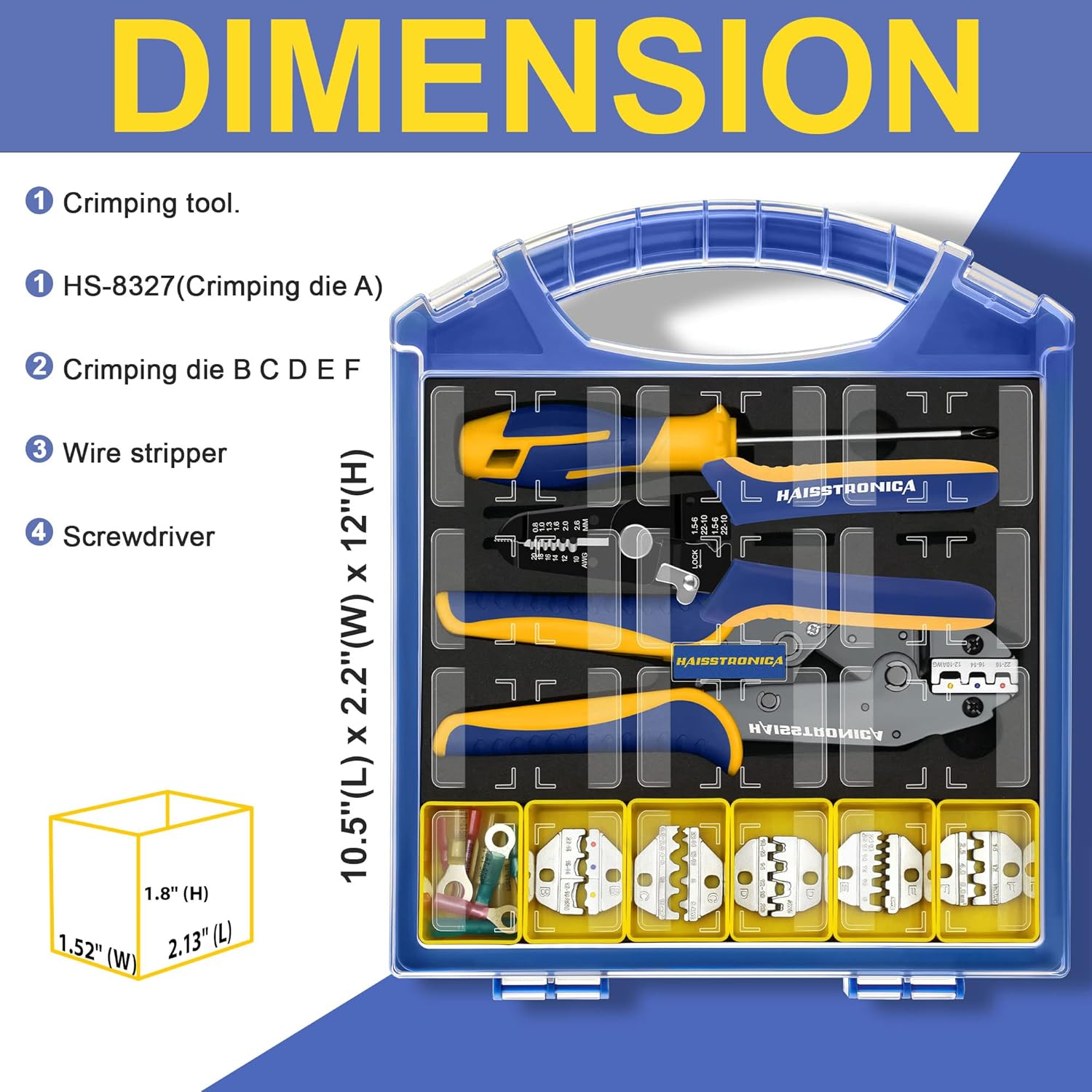 Haisstronica Electrical Crimping Kit - All-in-One Solution with Carrying Case