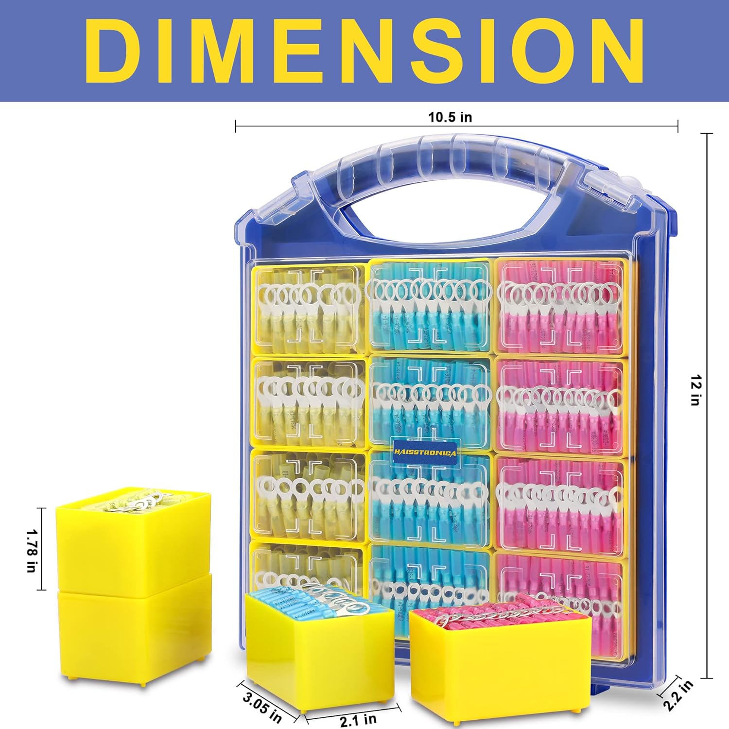 Haisstronica heat shrink connector dimensions: compact design for versatile wiring applications.