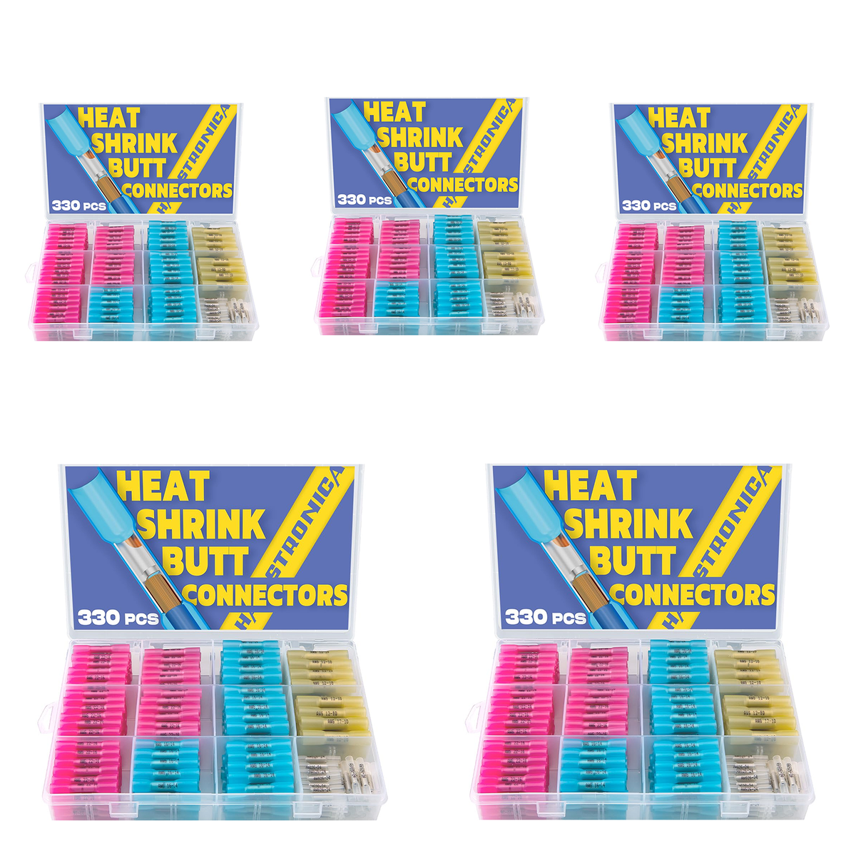 Standard Stock - 5*330PCS haisstronica Heat Shrink Butt Connectors