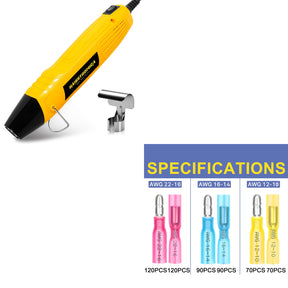 Mini Heat Gun 350W & Ring/Spade/Bullet Terminals