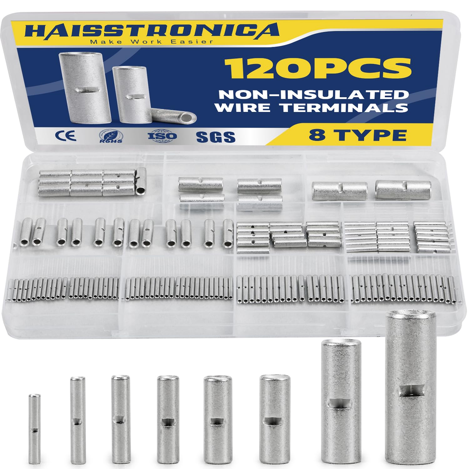 🔥Clearance🔥 Non Insulated Butt Connectors Kit AWG