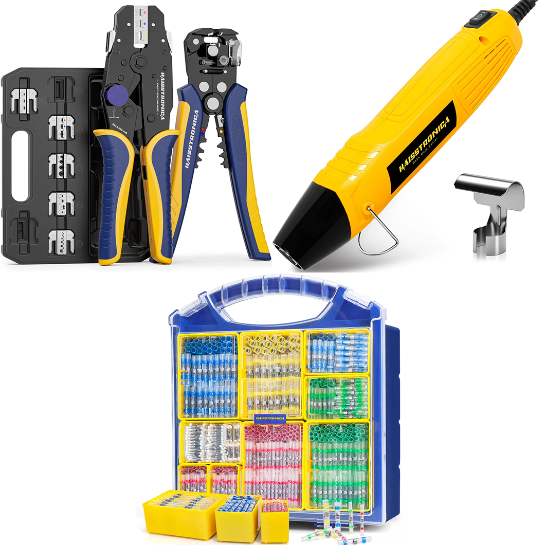 8PCS Crimping Tool Set & Mini Heat Gun & Solder Seal Wire Connectors