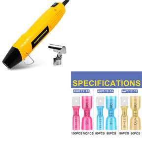 Mini Heat Gun 350W & Ring/Spade/Bullet Terminals