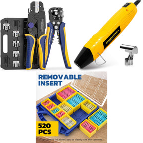 8PCS Crimping Tool Set & Mini Heat Gun & Butt Connectors
