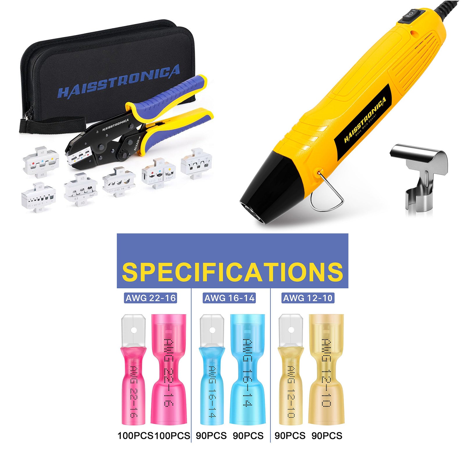 6 in 1 Tool Kits & Mini Heat Gun & Ring/Spade/Bullet Terminals