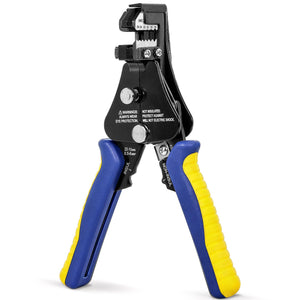 Adjustable wire stripper for low-voltage wire