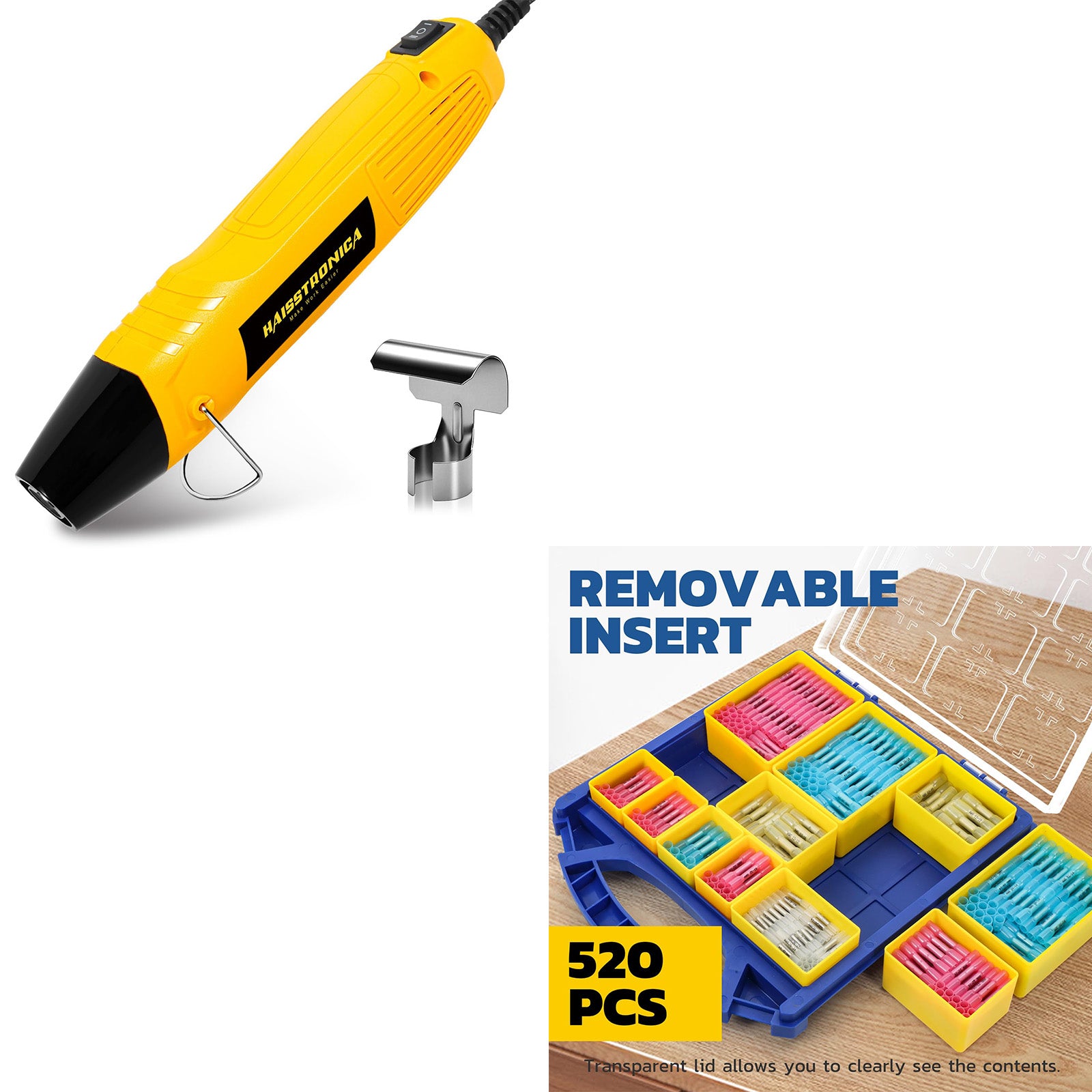 Mini Heat Gun 350W & Heat Shrink Butt Connectors Kit