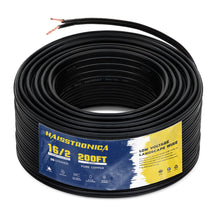 Haisstronica 16/2 landscape cable, 200ft pure copper, low-voltage design for reliable outdoor lighting setups.