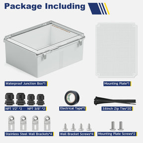 IP67 Waterproof Outdoor Electrical Box Kit - Clear Cover