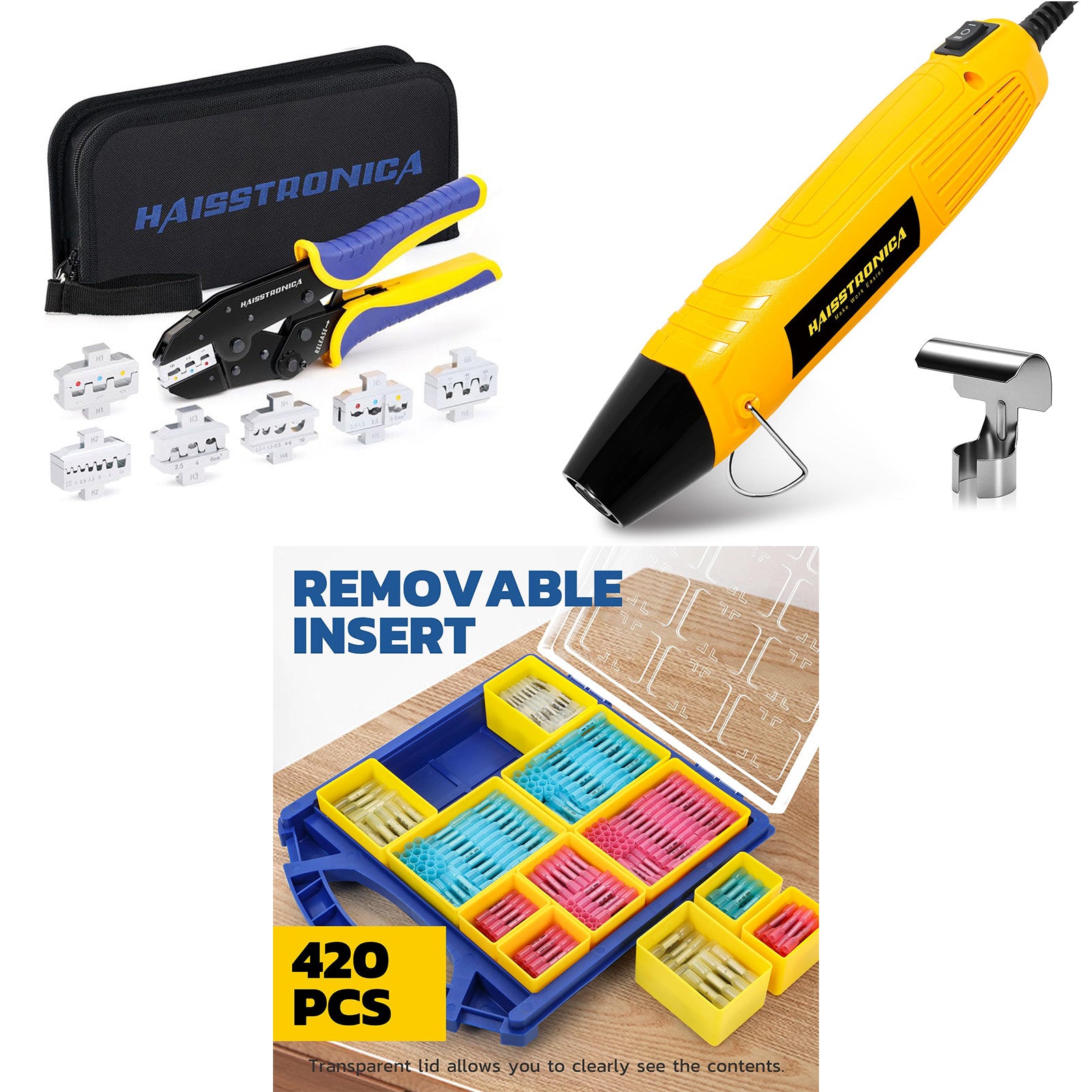6 in 1 Tool Kits & Mini Heat Gun & Butt Connectors Kit