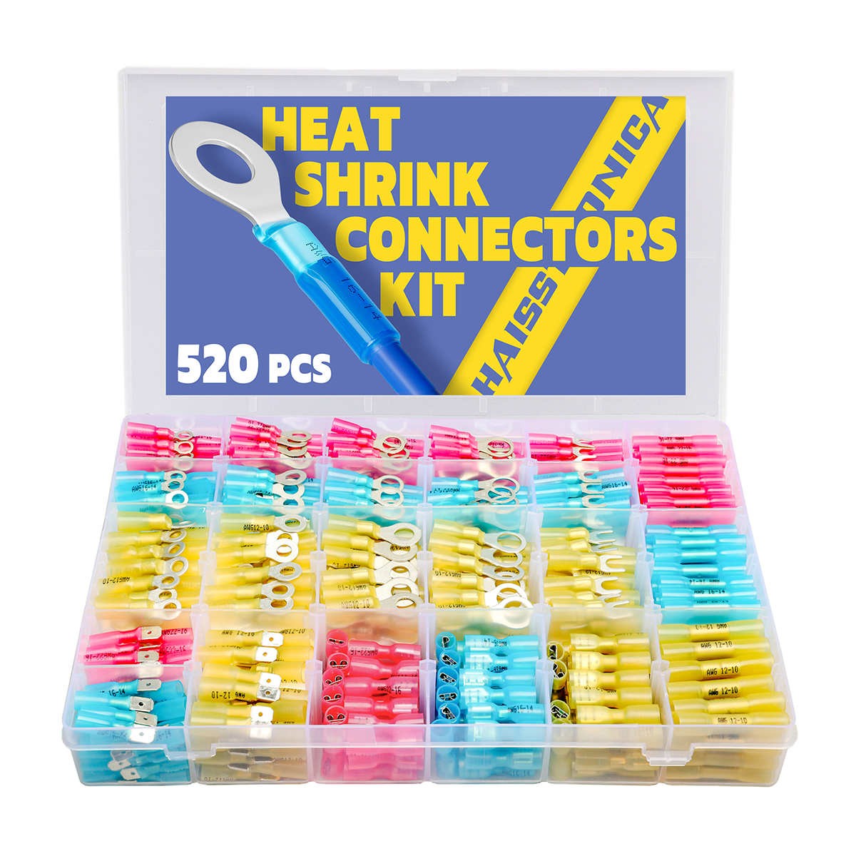 Haisstronica heat shrink wire connector kit AWG 22-10
