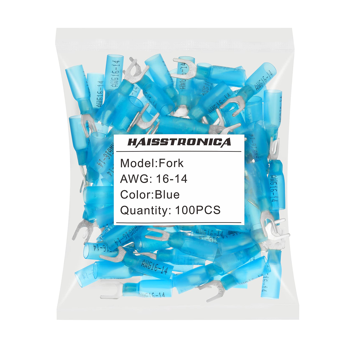 Heat Shrink Wire Connector 50PCS/100PCS AWG 22-10 -Fork Terminals (Bagged)