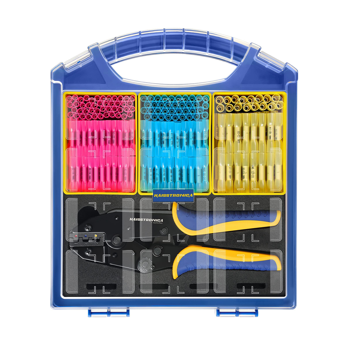 Complete crimping tool kit with connectors
