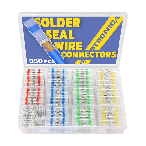 Haisstronica premium solder seal connector kit for moisture-resistant wire splices