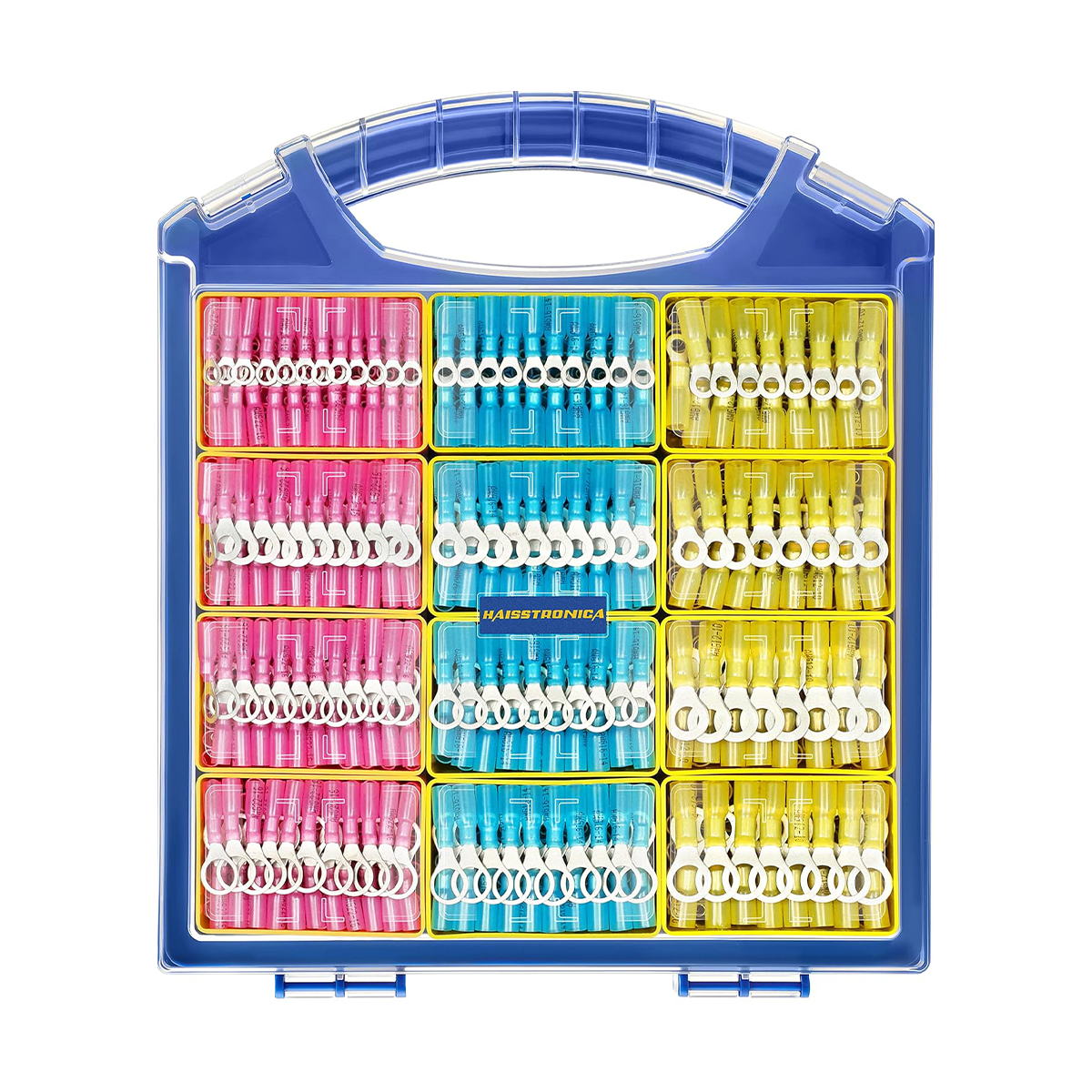 Haisstronica Lot de 100 cosses thermorétractables AWG 22-10 à déconnexion rapide, cosses femelles et mâles pour embarcations, électronique et connecteurs à sertir automobiles
