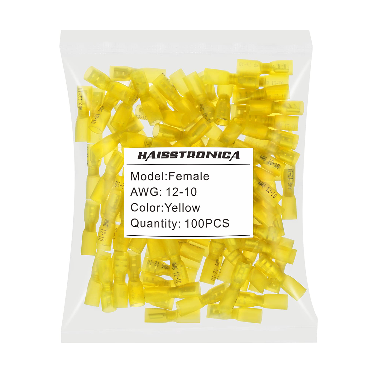 100PCS Heat Shrink Wire Connectors - Spade Terminals(Bagged)