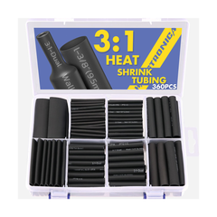 Haisstronica 3:1 heat shrink tubing bundle (360PCS) with dual-wall protection for automotive wiring.