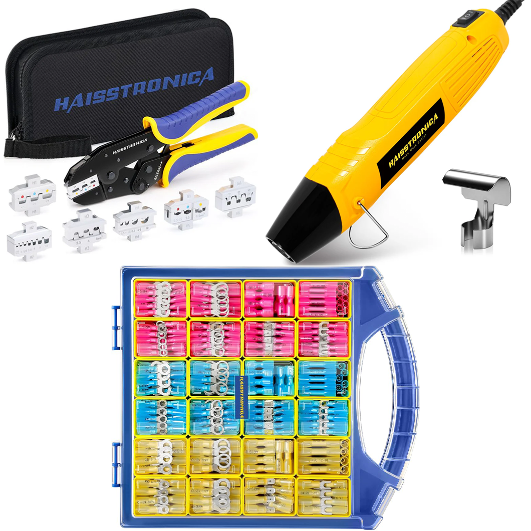 6 in 1 Tool Kits & Mini Heat Gun & 620 PCS Heat Shrink Wire Connectors