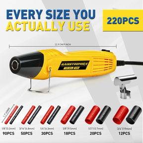 Heat Gun with Heat Shrink Tubing Kit