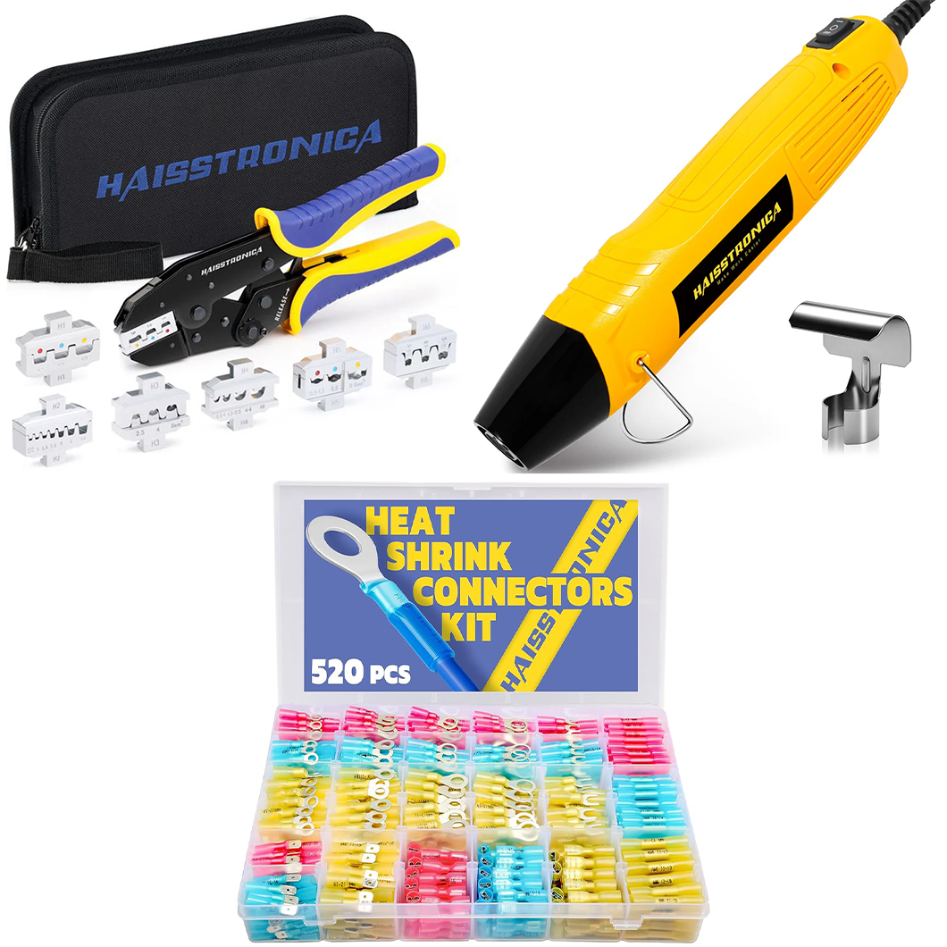 6 in 1 Tool Kits & Mini Heat Gun & 520PCS Heat Shrink Wire Connectors
