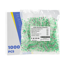 Waterproof wire connectors - HAISSTRONICA Green SST-G, AWG 18-16, 1000pcs. Polyolefin, SGS certified.