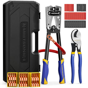 Battery Cable Lug Crimping Tool Kit For AWG 8, 6, 4, 2, 1, 1/0