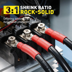 Haisstronica solder seal wire connectors: Strip wires, insert into connector, heat solder ring with heat gun for waterproof joins.