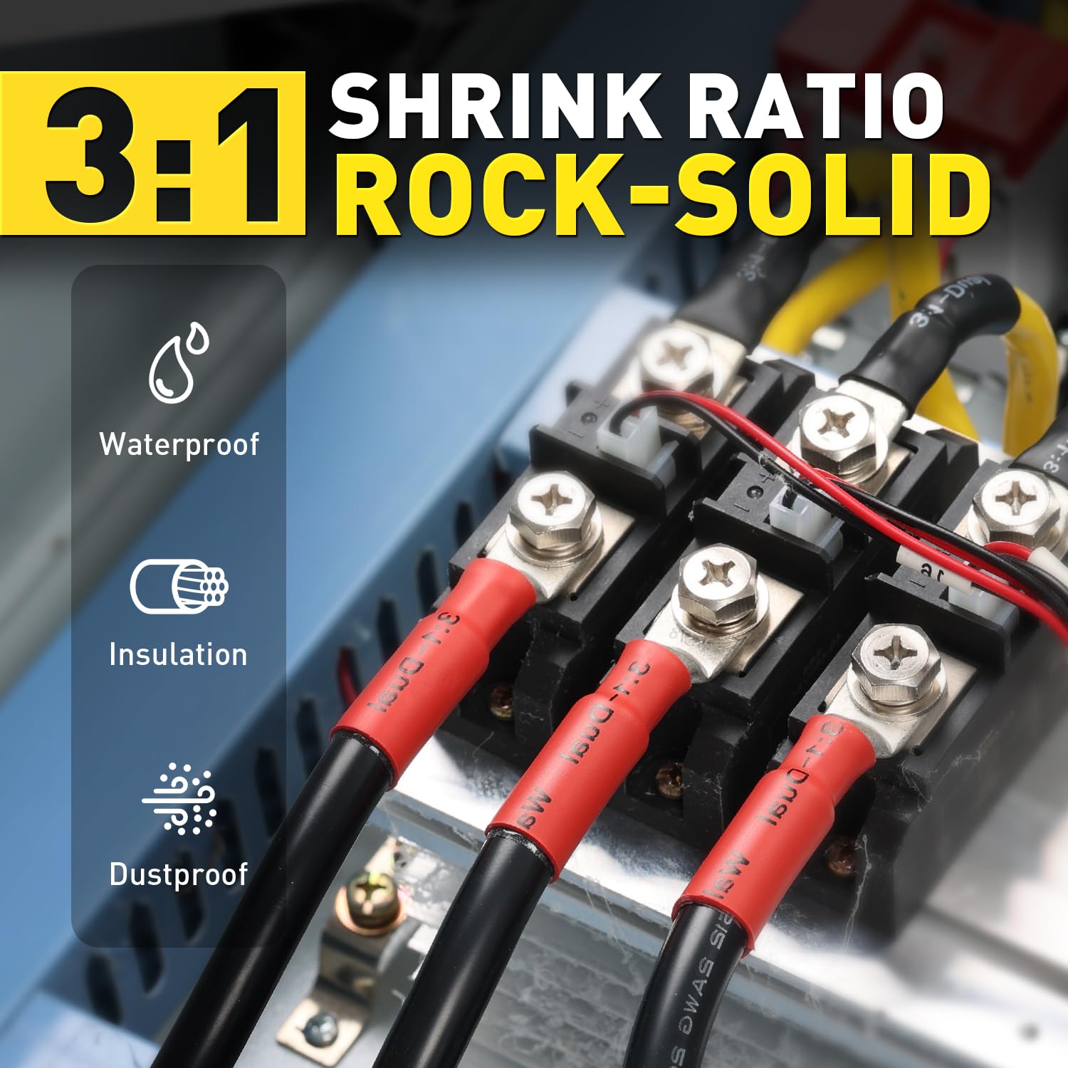 Haisstronica 3:1 adhesive heat shrink tubing - waterproof/dustproof insulation for rock-solid electrical connections