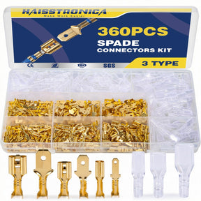 Open Barrel Male and Female Spade Connectors Kit