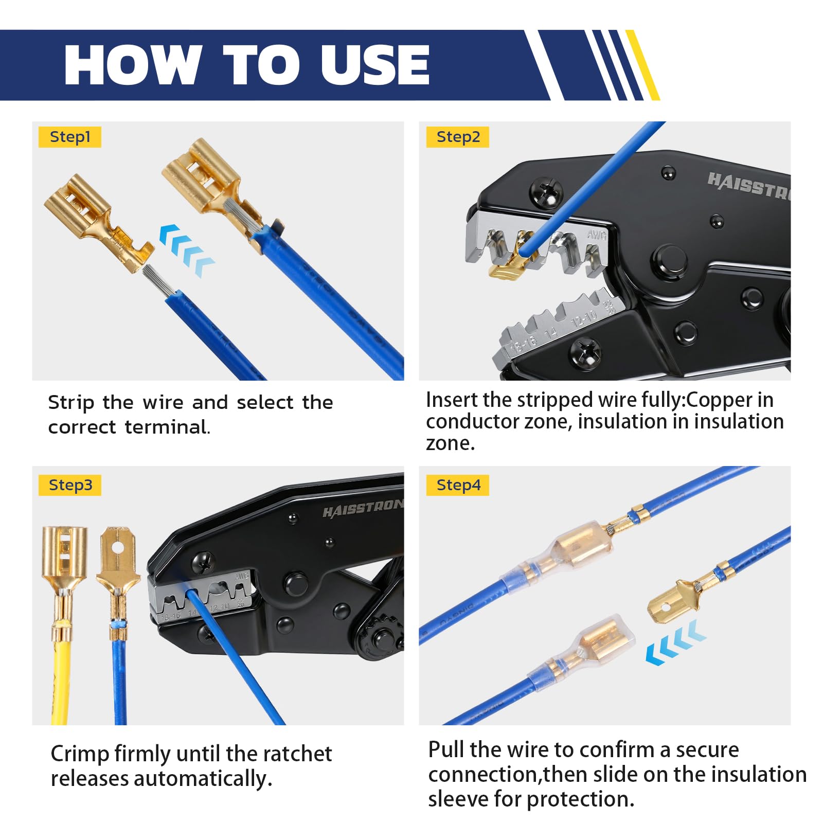 Open Barrel Male and Female Spade Connectors Kit