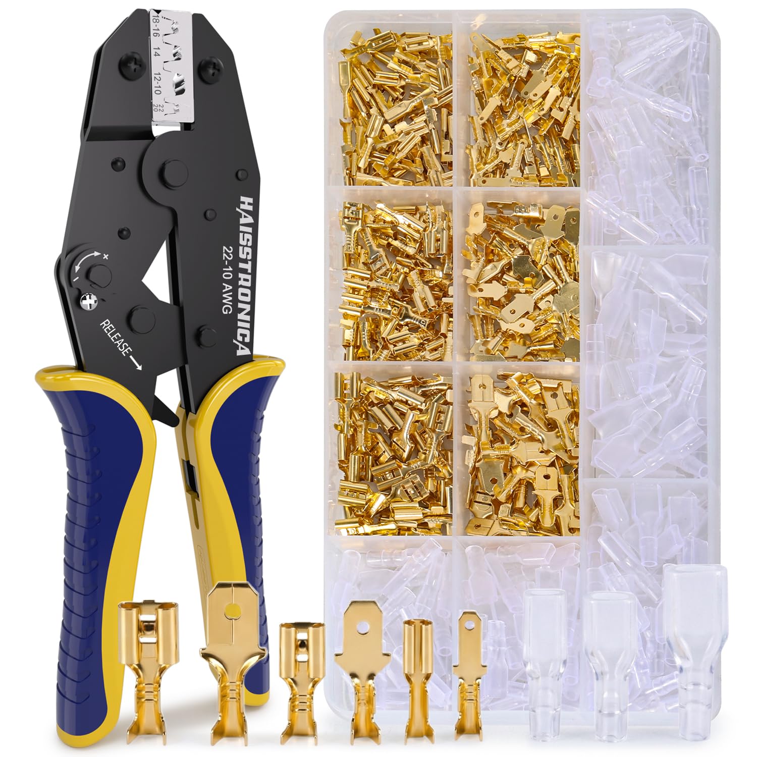 Brass Open Barrel Terminals with Crimping Tool