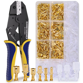 Brass Open Barrel Terminals with Crimping Tool