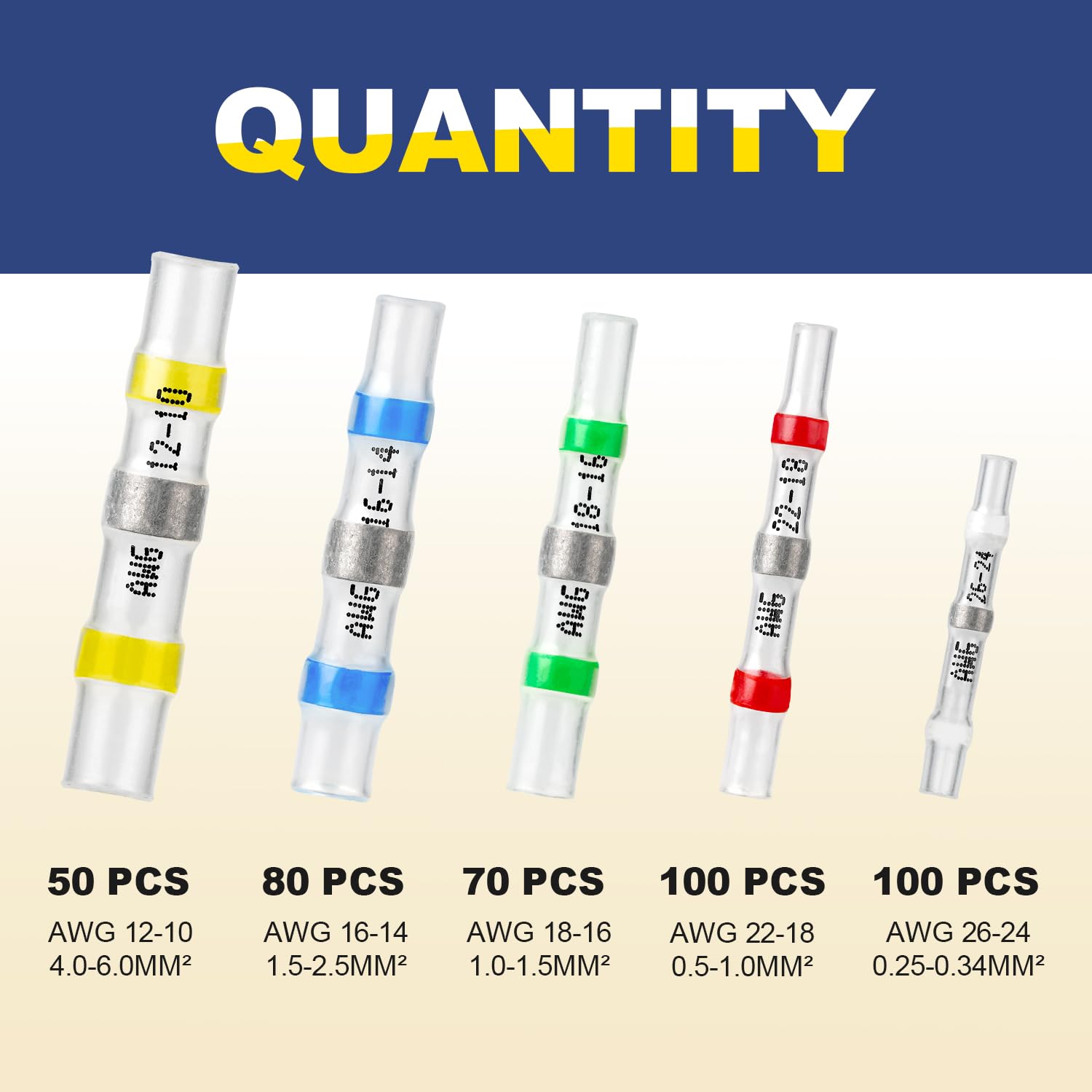 Haisstronica wire solder connectors: 220-pc precision stick kit for secure, insulated electrical connections.