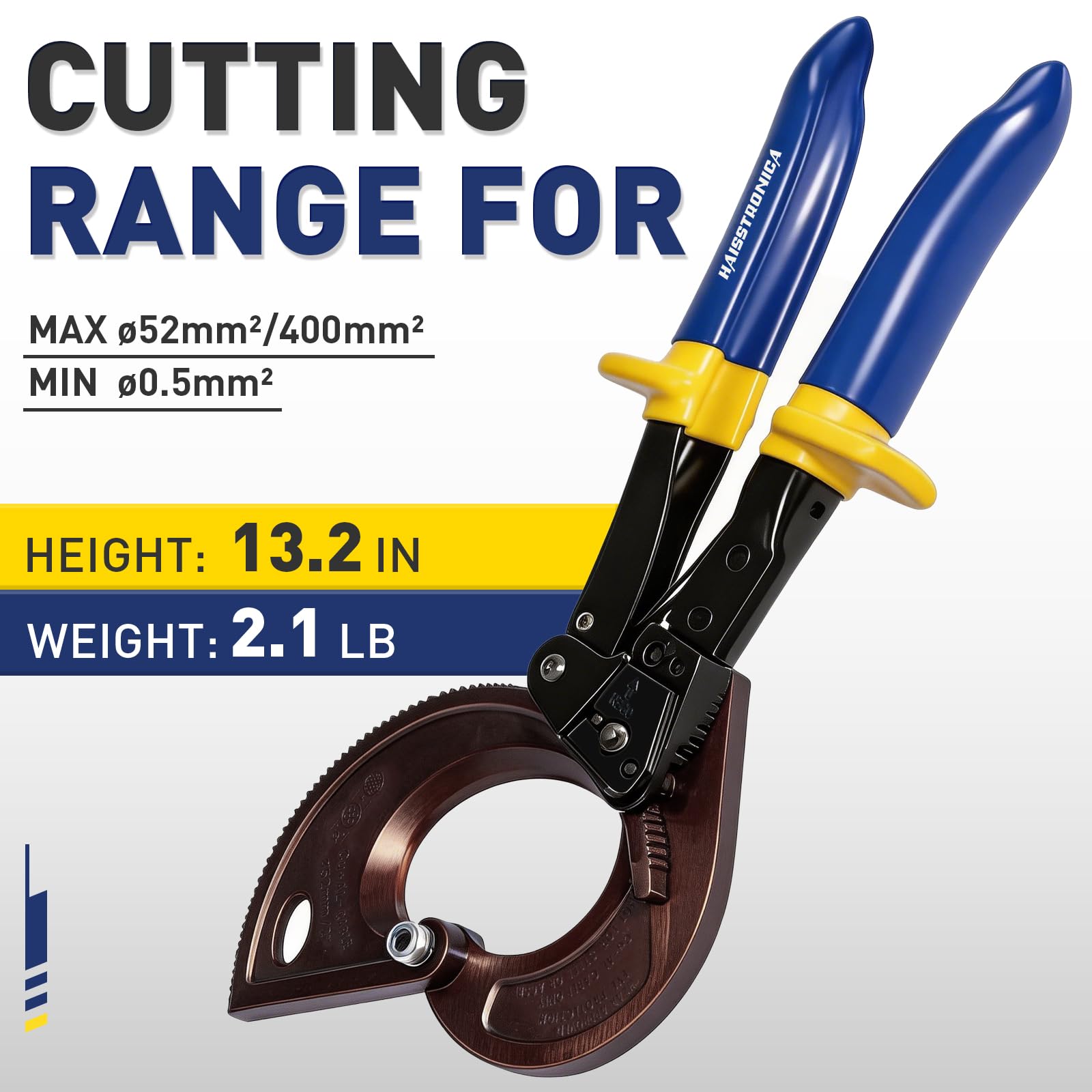 Pince à sertir les embouts de câbles Haisstronica, AWG 23-10, hexagonale auto-ajustable, pour cosses à cliquet, embouts de câbles