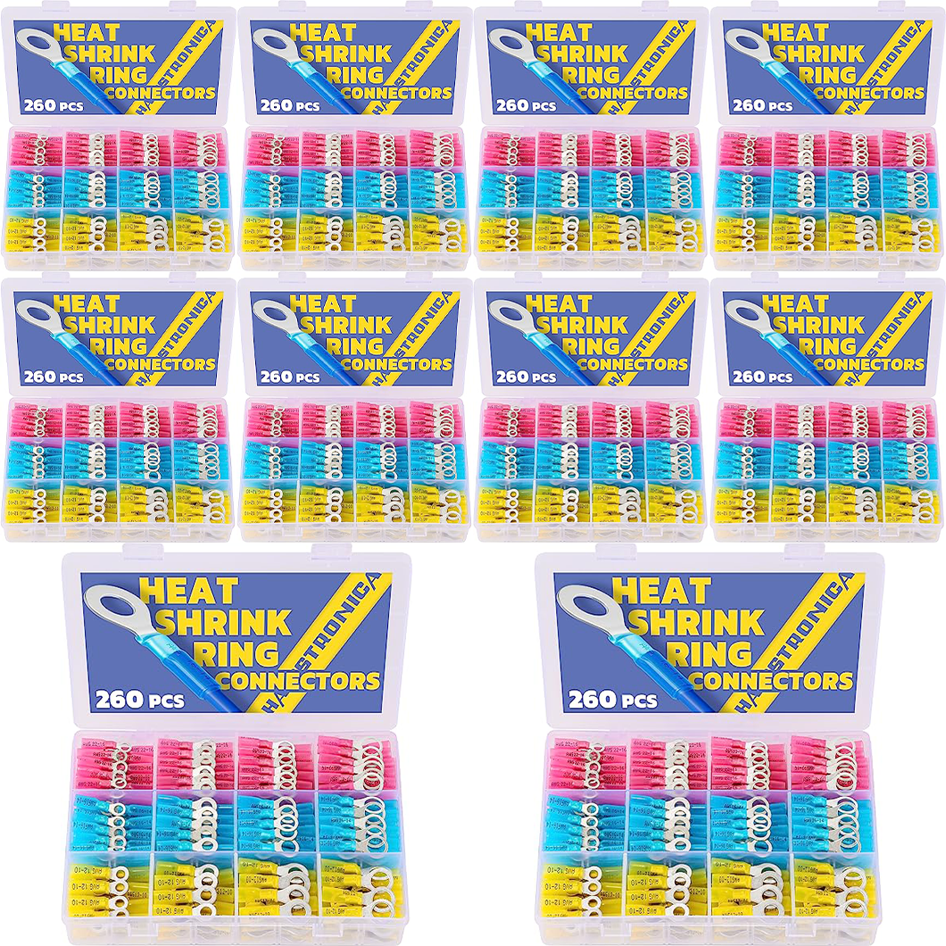 Monthly Stocking - 10*260PCS Marine Grade Heat Shrink Ring Connectors