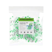 Solder sticks for electrical projects, green AWG 18-16 solder terminals providing quick and secure wire seal connections.