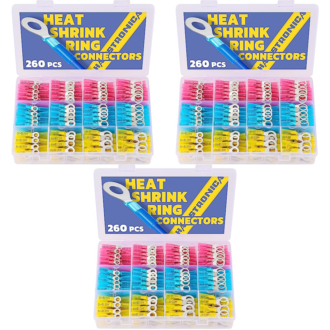 Light Replenishment - 3*260PCS Marine Grade Heat Shrink Ring Connectors
